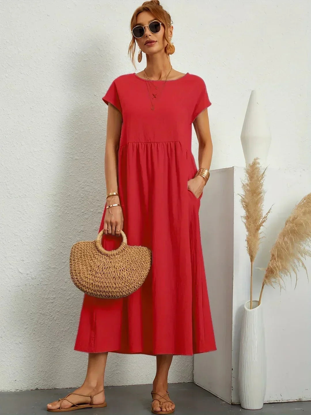Gabrielle™ — Vestido midi fluido de elegancia atemporal