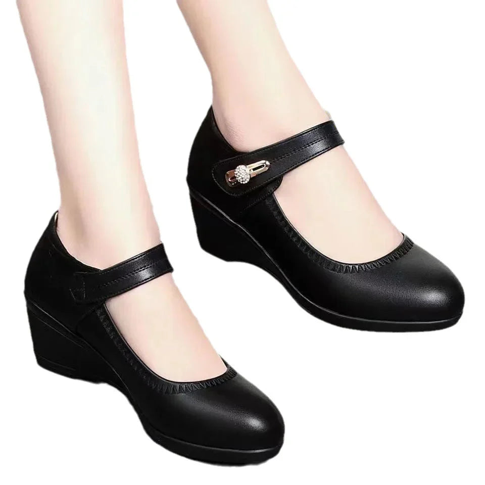 Carmen | Zapatos de tacón en piel suave con suela antideslizante flexible