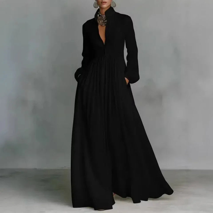Elisa | Vestido plisado de manga larga